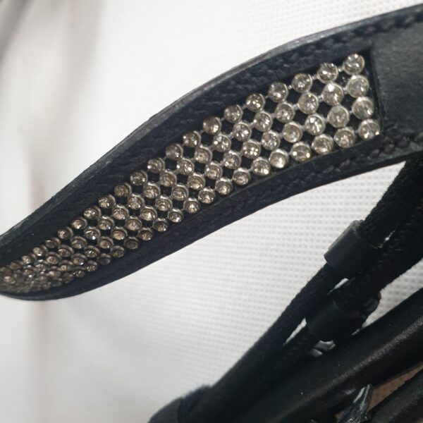 Savara Black and Silver Bling Full Crank Bridle with Web Reins (A9.15.1) - Image 2