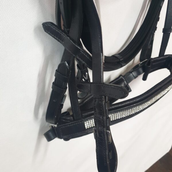 Savara Black and Silver Bling Full Crank Bridle with Web Reins (A9.15.1) - Image 3