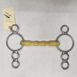 5" Straight Bar Happy Mouth 3 Ring Gag (A20.7)