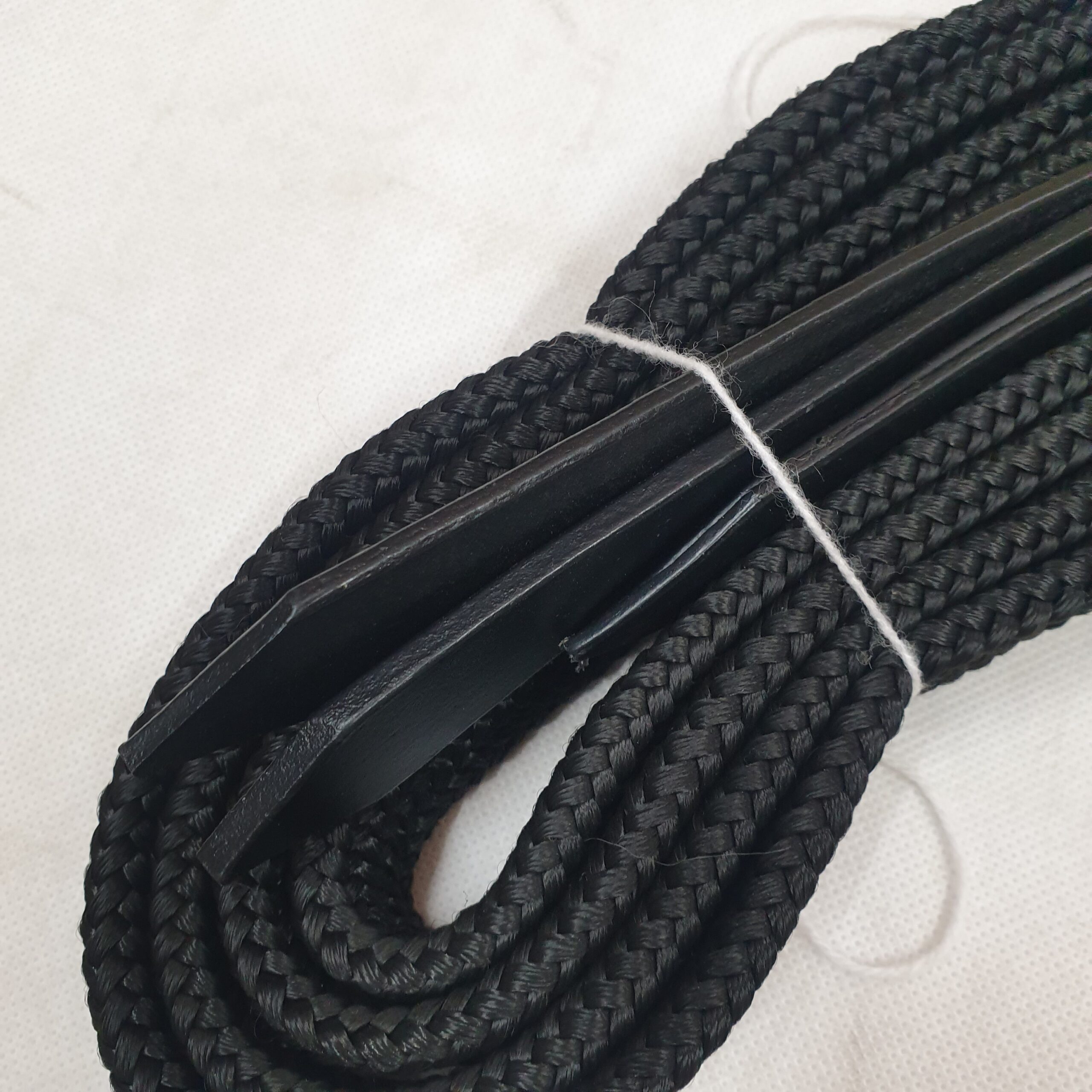 A23.41.1-3 Flat waxed Nylon split Reins with leather ends and Trigger ...