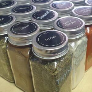Spice glass bottles (Individual spices)