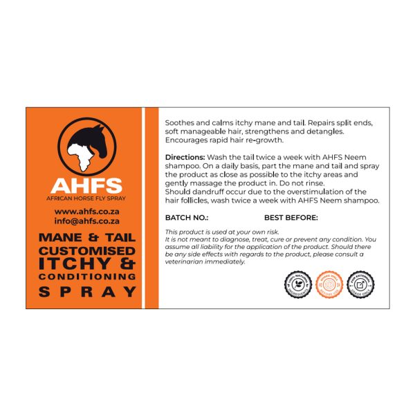 Mane & Tail customized Itchy and Conditioning Spray