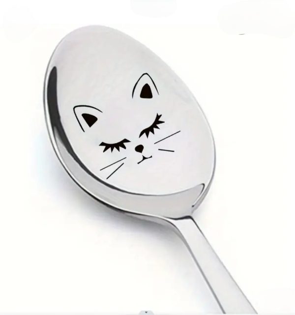 Stainless Steel Long Spoon - Cat