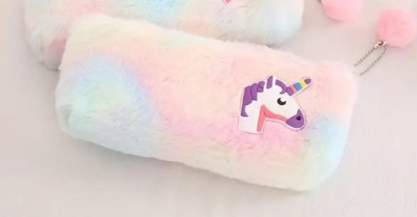 Unicorn Pencil Case (Pink Plush)