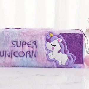 Unicorn Pencil Case (Purple Plush)