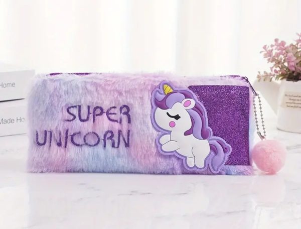 Unicorn Pencil Case (Purple Plush)