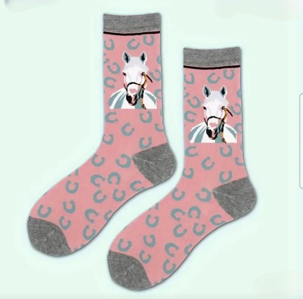 Pink Leopard Horse Socks - Image 3