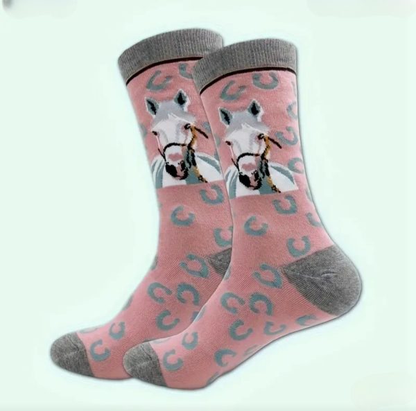 Pink Leopard Horse Socks