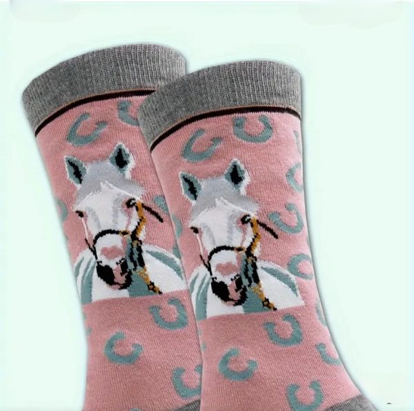 Pink Leopard Horse Socks - Image 2