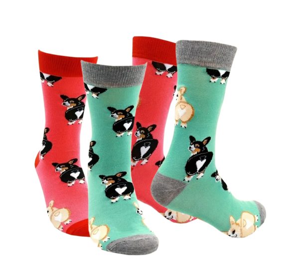 Puppy Pattern Crew Socks (DS2)