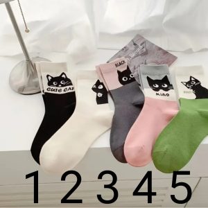 Mid Tube Cartoon Cat Socks Medium (CS3)