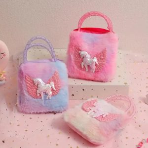 Unicorn Furry Zipped Pouch