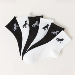 Horse Pattern Ribbed Socks