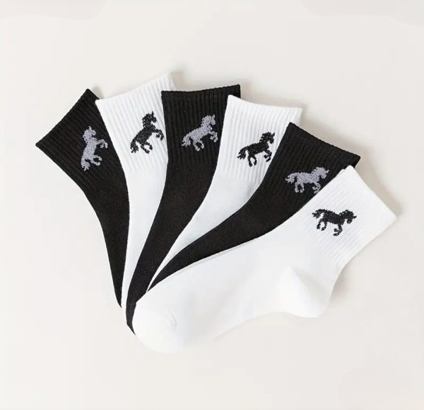 Horse Pattern Ribbed Socks