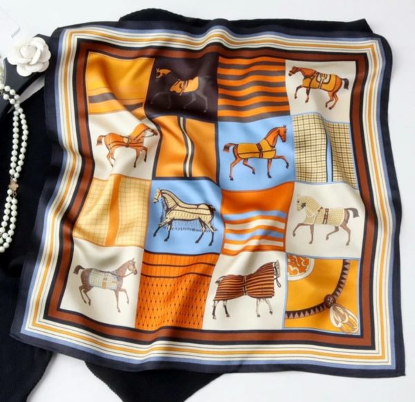 Silky Square Horse Scarf - Image 2