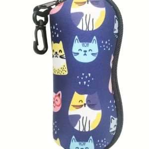 Cat Print Zipper Glasses Case (GCC1)