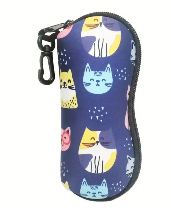 Cat Print Zipper Glasses Case (GCC1)