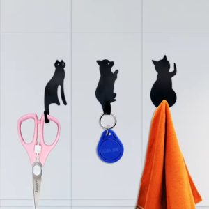 3pcs Cat Shaped Metal Adhesive Hook (CKH3)