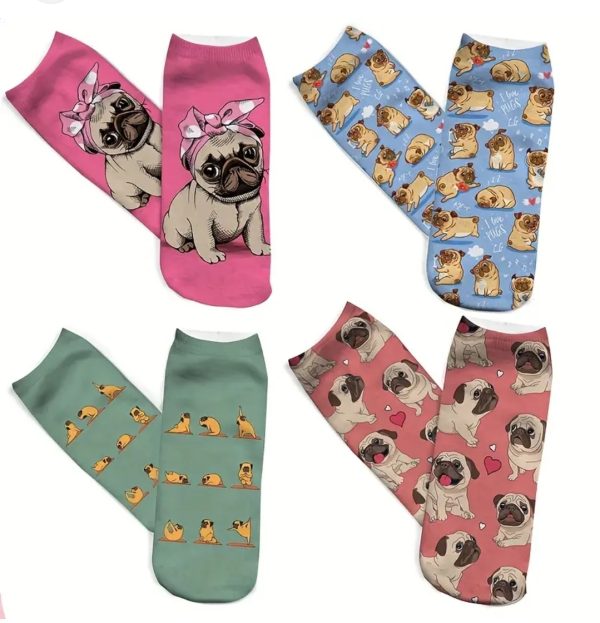 Pug Crew Socks
