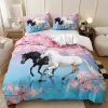 3pcs Horse Floral Duvet Cover Set (HDS1)