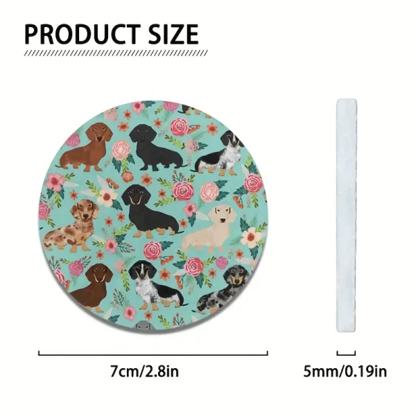 2pcs Dachshund Car Coasters 2 (DCC2) - Image 3