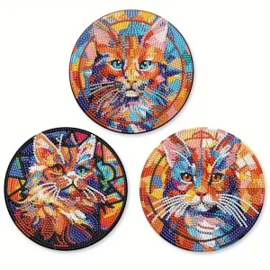 3pcs Cat Diamond Painting Placemat Set (CDD2)