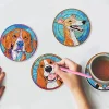 4pcs Dog DIY Diamond Art Coaster Set (DDD2) - Image 2