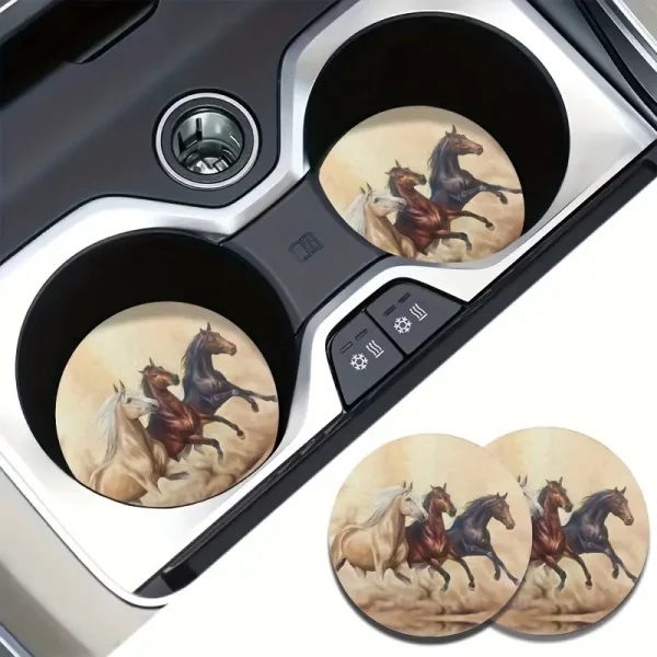 2pcs Horse Car Coasters 4 (HCC1)