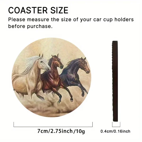 2pcs Horse Car Coasters 4 (HCC1) - Image 2