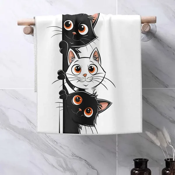 2pcs Cat Cartoon Kitchen Towel (CTOW2) - Image 2