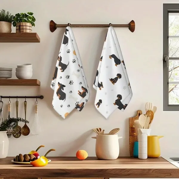 2pcs Dachshund Print Kitchen Towel (DKT3) - Image 2