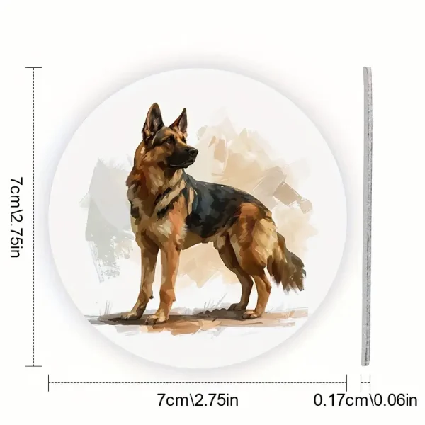 2pcs German Shepard Car Coasters 3 (DCC3) - Image 2