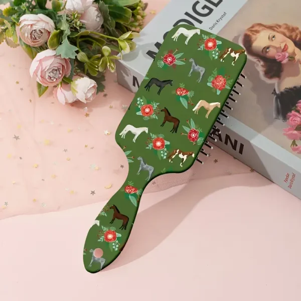 Dark Green Equine Pattern Brush (EB3)