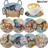 8pcs Horse DIY Diamond Art Coaster Set (HDD1)