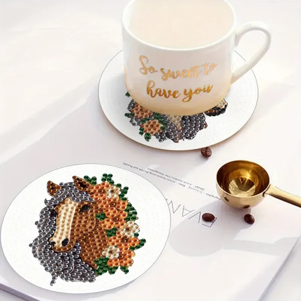 4pcs Horse DIY Diamond Art Coaster Set (HDD2) - Image 2