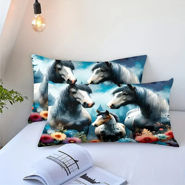 3pcs Horses & Foal Duvet Cover Set (HDS9) - Image 3