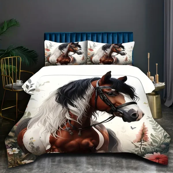 3pcs Paint Horse Duvet Cover Set (HDS11)