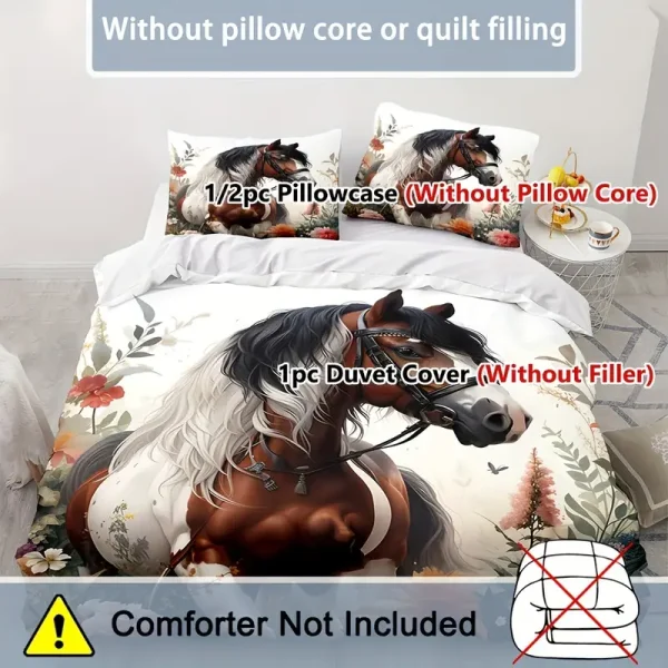 3pcs Paint Horse Duvet Cover Set (HDS11) - Image 4