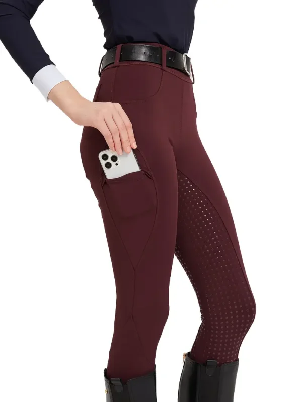 Equestrian Riding Leggings - Burgundy (ERL2) - Image 3