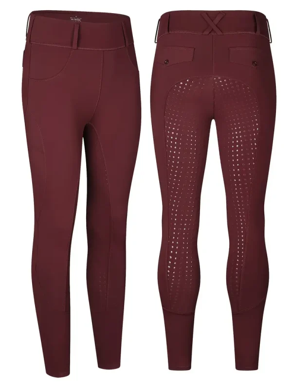 Equestrian Riding Leggings - Burgundy (ERL2)