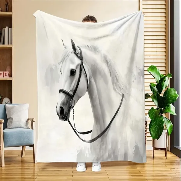 White Horse Flannel Blanket (HFB1) - Image 2
