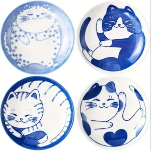 4PCS Cat Ceramic Plates (CCP1)