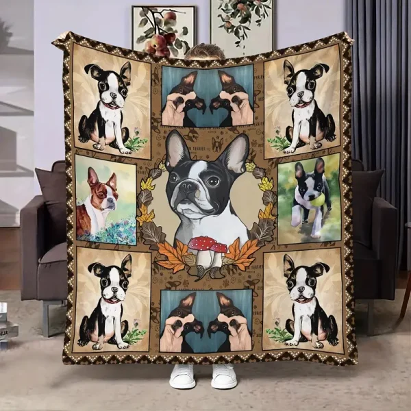 Flannel French Bulldog Blanket (FFB1) - Image 2