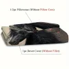 3pcs Black Floral Horse Duvet Cover Set (HDS6) - Image 2