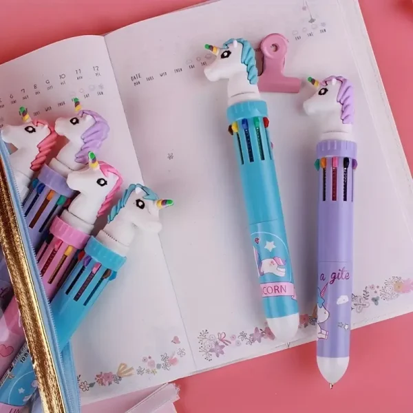 10 Color Ballpoint Unicorn Pen (UBP1) - Image 2