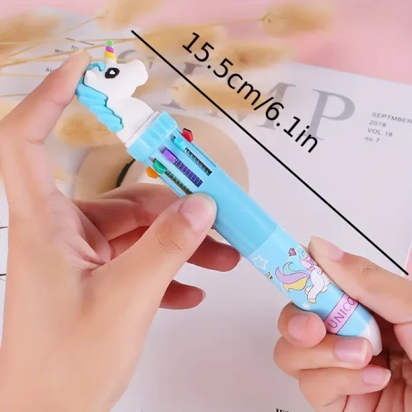 10 Color Ballpoint Unicorn Pen (UBP1) - Image 4
