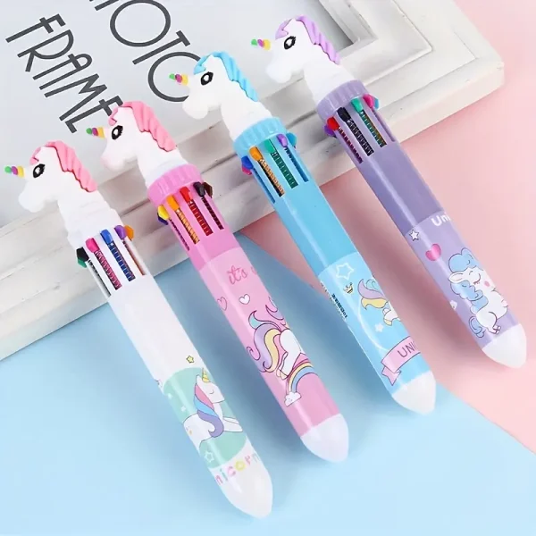 10 Color Ballpoint Unicorn Pen (UBP1) - Image 3