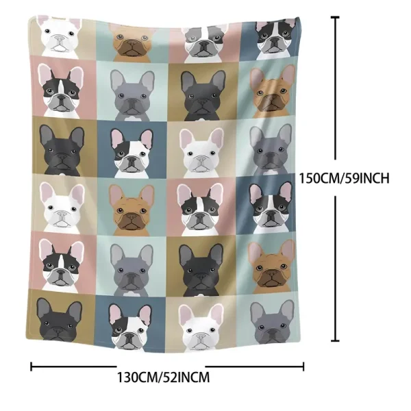 French Bulldog Pattern Flannel Blanket (FBFB2) - Image 3