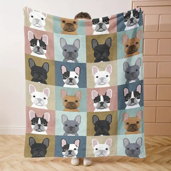 French Bulldog Pattern Flannel Blanket (FBFB2)