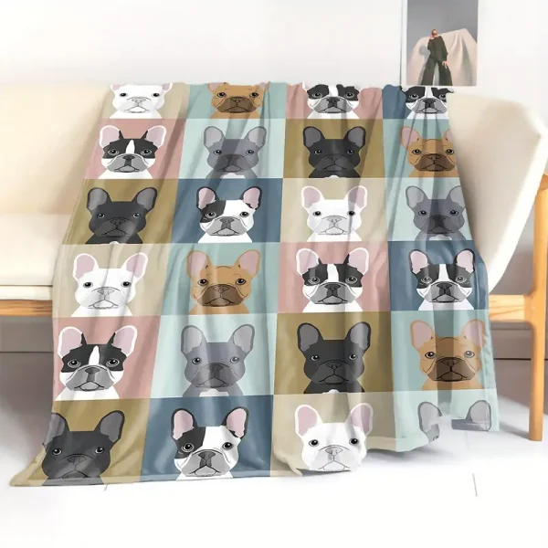 French Bulldog Pattern Flannel Blanket (FBFB2) - Image 2